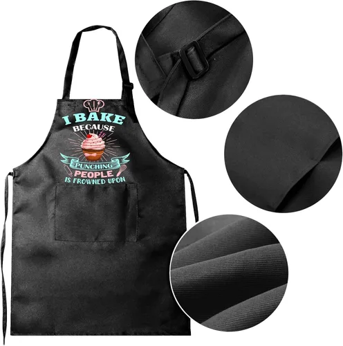 Vista 5 de Delantal de hornear para mujeres I Baking Because People Is Frowned, regalos para hombres, mujeres, familiares y amigos