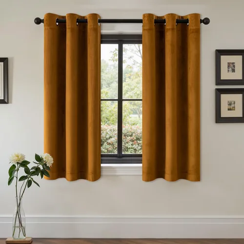 Vista 38 de EMEMA Cortinas de terciopelo negro, 2 paneles de 40 x 63 pulgadas de largo, bolsillo trasero para barra