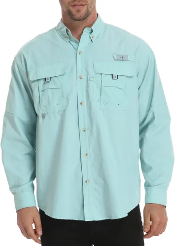 Vista 4 de LRD Camisa de pesca de manga larga UPF 30 para hombre con botones