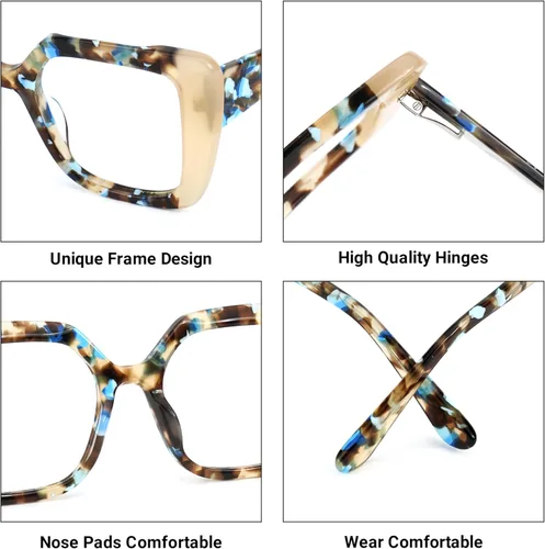 Vista 5 de VOOGLAM Voogueme - Gafas cuadradas de champán para mujer Giuseppina