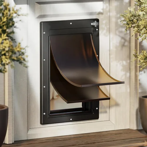 Vista 10 de Puerta XL para Perro para Puerta, Puerta Extra Grande para Perro de Plástico Resistente a la Oxidación para Puertas Interiores y Exteriores, Puerta