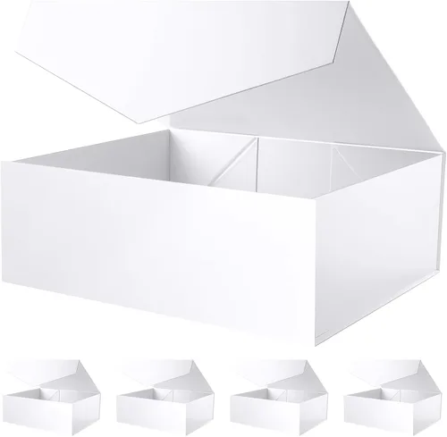 Vista 19 de Caja de regalo negra con ventana, caja de regalo magnética transparente para regalo, caja de propuesta de padrino de boda (10.5 x 7.5 x 3 pulgadas)