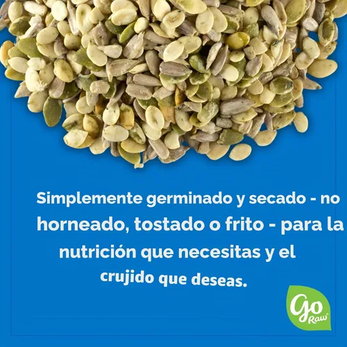 Vista 5 de Semillas germinadas y orgánicas mixtas Go Raw, 13 oz, sin sal, Keto, Kosher, superalimento