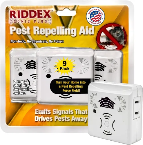 Vista 5 de Riddex Sonic Plus - Repelente ultrasónico de plagas, enchufe con salidas para uso en interiores, repelente de insectos - Repelente de insectos
