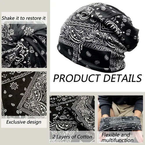 Vista 3 de JarseHera Gorros de algodón para quimioterapia para mujer, gorro para el cáncer, turbante