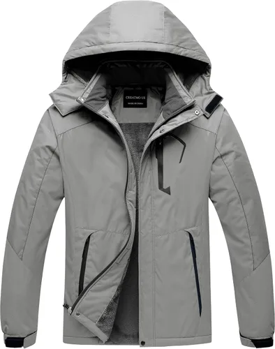 Vista 11 de CREATMO US Chaqueta de esquí impermeable de montaña para hombre, resistente al viento, abrigo de invierno cálido para snowboard