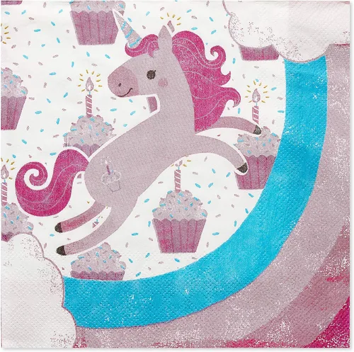 Vista 10 de American Greetings Suministros de fiesta de unicornio, platos de postre de papel (40 unidades)