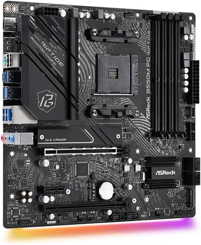 Vista 5 de ASRock B550M Phantom Gaming Riptide, AMD B550, AM4, Micro ATX, 4 DDR4, HDMI, DP, XFire, 2.5GB LAN, RGB, 2X M.2