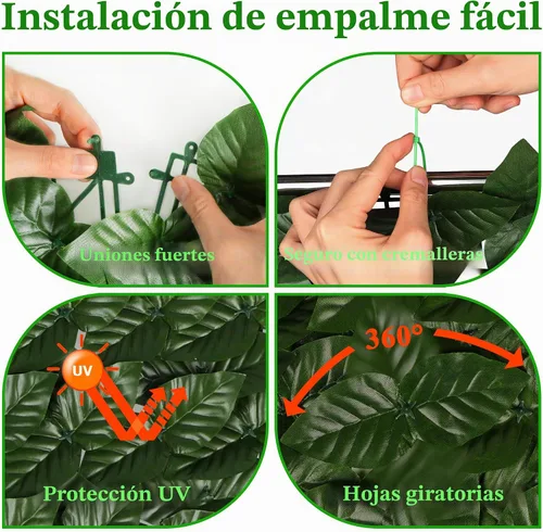 Vista 4 de iCover Pantalla de Privacidad de Hiedra Artificial para Cerca, 39 x 98 pulgadas Junta Reforzada Previene que las Hojas se Caigan, Paneles de Setos