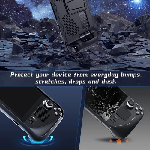 Vista 4 de Cooget - Funda protectora de poliuretano termoplástico con soporte y protector de pantalla a prueba de golpes antideslizante anticolisión