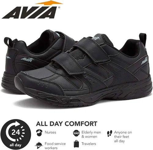 Vista 8 de Avia Avi-Union II - Zapatos antideslizantes con correa para mujer cómodos zapatos de seguridad para el trabajo enfermería restaurantes y caminar