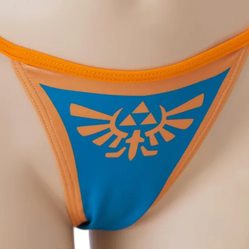 Vista 7 de Breath The Wild Cosplay Princess Zelda traje de baño sexy bikini azul conjunto de dos piezas trajes de baño trajes de baño halter traje de baño