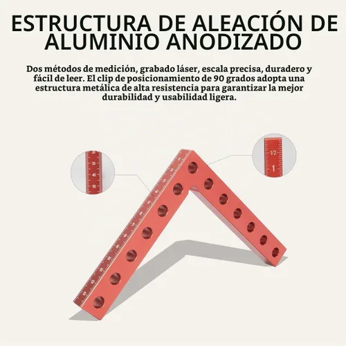 Vista 4 de Abrazadera de 90 grados, abrazadera de gabinete, herramienta cuadrada de ángulo recto de aleación de aluminio de 5.5 x 5.5 pulgadas, abrazaderas