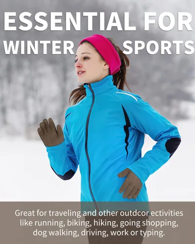 Vista 7 de Guantes térmicos de invierno, forro polar, para pantalla táctil, elásticos, cálidos, para correr, ciclismo, equitación, hombres y mujeres