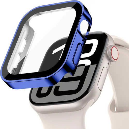 Vista 20 de Protección de Pantalla EIHAIHIS para Apple Watch Funda Serie 11 10 9 SE 8 7 6 5 4 40mm 44mm 41mm 45mm 42mm 46mm Vidrio Templado Impermeable PC