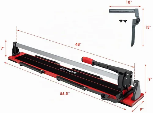Vista 7 de IRONMAX Cortador de azulejos manual de 48 pulgadas, herramientas profesionales de corte de azulejos de cerámica con mango ergonómico, escala