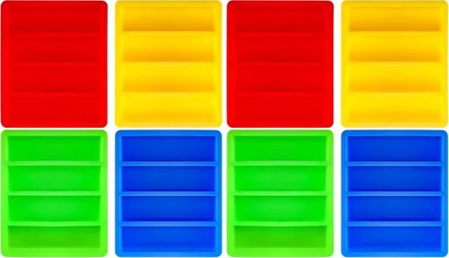 Vista 9 de Hedume Juego de 4 bandejas de silicona para moldes de mantequilla, bandejas de silicona para cubitos de hielo, bandeja de molde para cubitos