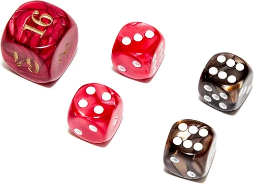 Vista 15 de Bello juegos Deluxe dados de imitación de mármol sets-black/, Azul, 5/8