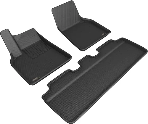 Vista 11 de 3D MAXpider Tapete elegante de ajuste personalizado (negro) compatible con Tesla Model Y 5-Seat 2020 - Juego completo