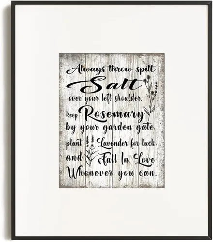 Vista 6 de Práctica decoración de pared con citas mágicas, arte de pared con texto en inglés "Always Throw Spilt Sale", decoración de bruja, bruja, póster
