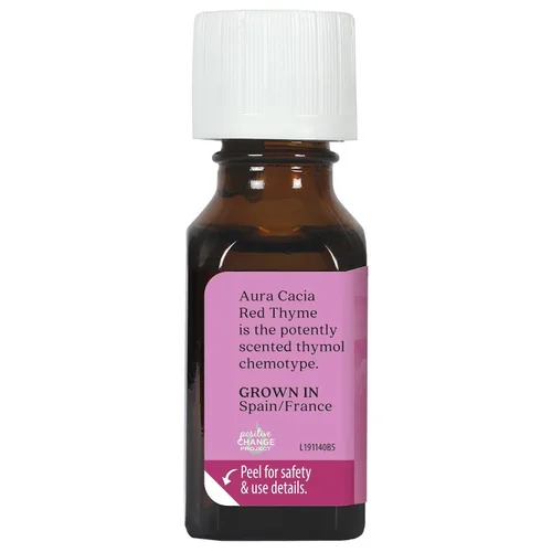 Vista 2 de Aceite esencial de tomillo rojo Aura Cacia Probado por GC/MS para pureza 15 ml (0.5 fl. oz.)