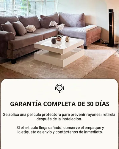 Vista 5 de FKWin Mesa de centro blanca para sala de estar, mesa de centro moderna con luces LED y almacenamiento, mesa central de sala de estar de alta
