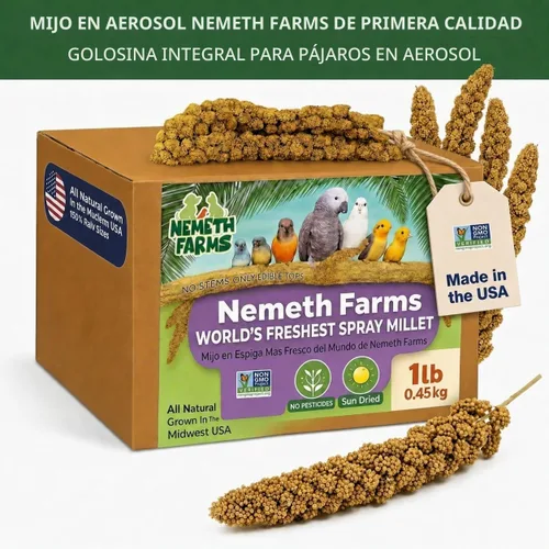 Vista 2 de Nemeth Farms Spray Millet - Tapas comestibles solamente, sin OMG y secado al sol, 1 libra para periquitos, canarios y pinzones