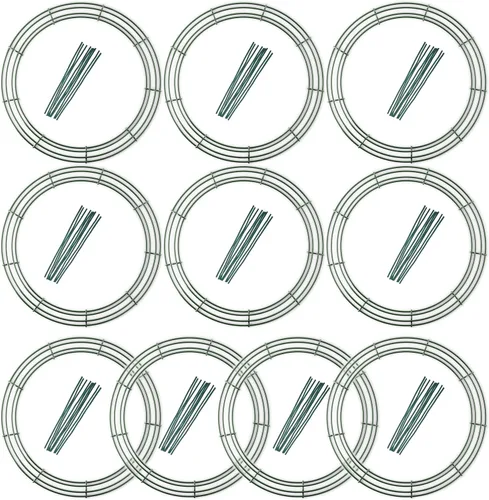 Vista 17 de Paquete de 10 marcos de corona de alambre de 8 pulgadas, forma de corona redonda de metal con diseño de anillo para manualidades, proyectos florales