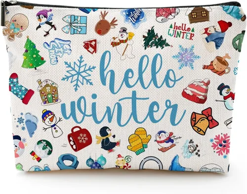 Vista 6 de Hola otoño regalos temáticos bolsa de cosméticos para mujeres, regalos de Acción de Gracias, pequeño maquillaje de viaje, regalos de otoño, ideas