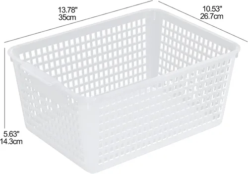 Vista 2 de Cesta grande de plástico para organización, juego de 3, transparente