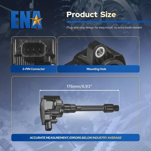 Vista 6 de ENA Juego de 4 bobinas de encendido compatibles con Honda Fit 2016-2020 1.5L Civic 2015-2020 2.0L