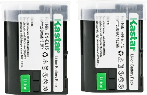 Vista 5 de Kastar Paquete de 1 batería de repuesto EN-EL15 para Nikon D7500, Z 6, Z6, Z6 II, Z 7, Z7 II, Z 7 Q3, Z7Q3, 1 V1, D500, D600, D610, D750, D780