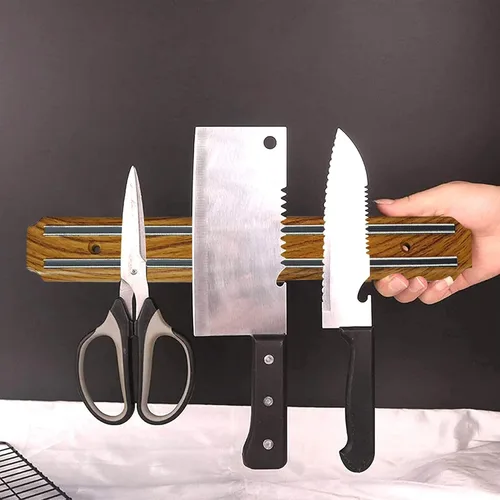 Vista 6 de Paquete de 2 potentes soportes magnéticos para cuchillos, tiras magnéticas para cuchillos de cocina, libre de óxido, multiusos, para cocina, garaje