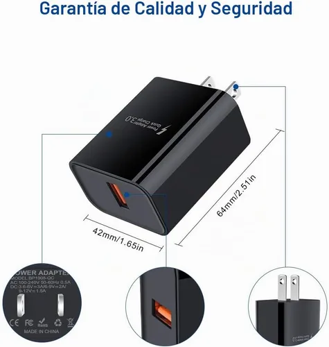 Vista 5 de Cargador USB tipo C de carga rápida compatible con Samsung Galaxy S25FE S24FE A17 A16 A56 A36 A26 A23 S25 Ultra S25 Plus A35 A55 A07 S25 Ultra S23