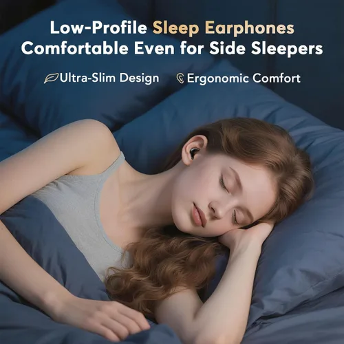 Vista 4 de Auriculares para dormir de lado, invisibles, planos, pequeños, ocultos Negro sólido