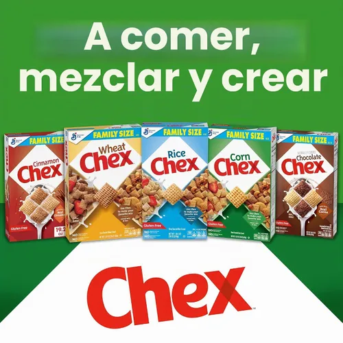 Vista 10 de Chex de maíz sin gluten, cereal para el desayuno, ingrediente casero de Chex Mix, 12 oz