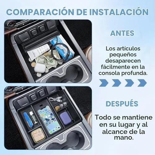 Vista 5 de EDBETOS Bandeja Organizadora de Consola Central Compatible con Accesorios Chevy Silverado/GMC Sierra 1500 2014-2018 2015-2019 Silverado/Sierra