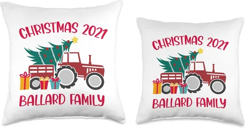 Vista 3 de Almohada de Navidad 2021 Ballard Family Matching Name Tractor Farm