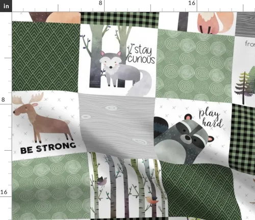 Vista 2 de Spoonflower Tela Woodland Animales Bosque en Pétalo Signature Algodón