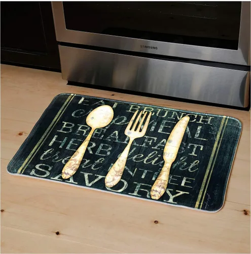 Vista 2 de Comfort Cushion - Alfombrillas de cocina antifatiga (paquete de 2) (cubiertos de tiza artística)