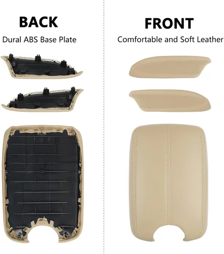 Vista 6 de Funda para consola central y reemplazo de reposabrazos de paneles de puerta delantera para Honda Accord 2008 2009 2010 2011 2012 Beige