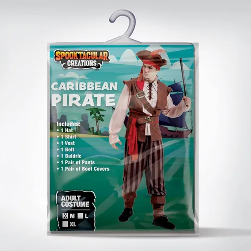 Vista 8 de Spooktacular Creations Disfraz de pirata caribeño para hombre, disfraz de capitán de mar para Halloween