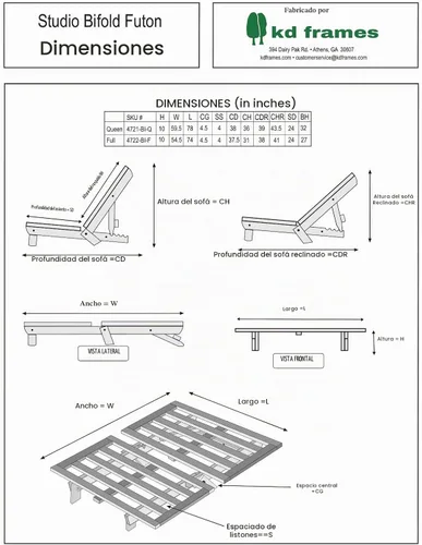 Vista 6 de Sofá cama - marco únicamente, Madera, Madera clara