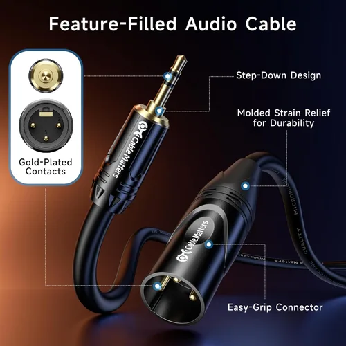 Vista 6 de Cable Matters Cable de 0.138 in a XLR, macho a macho, 3 pies