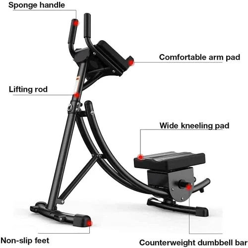 Vista 3 de Entrenador abdominal, silla de ejercicios para el núcleo y abdominales, ajustable, para hacer abdominales, máquina de entrenamiento, banco