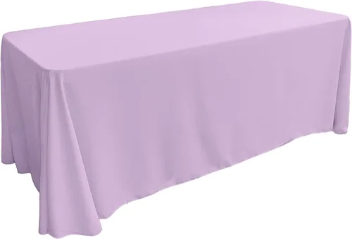Vista 45 de LA Linen Mantel rectangular lavable de popelín de poliéster, resistente a las manchas y a las arrugas, cubierta de mesa 60x84, mantel de tela