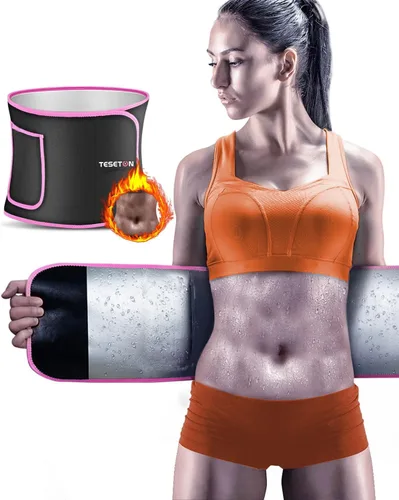 Vista 9 de TESETON Entrenador de Cintura para Mujer y Hombre - Banda de Sudor para Mujeres, Recortador de Cintura para la Grasa del Vientre Inferior, Fácil