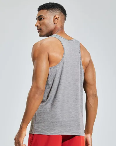 Vista 5 de MIER Camisetas sin mangas para hombre, para entrenamiento, secado rápido, natación, atletismo, gimnasio, correr, muscular, playa, para hombre