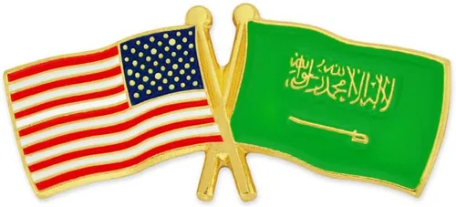 Vista 12 de PinMart Pin de solapa esmaltado con bandera de la amistad cruzada de Estados Unidos y el mundo