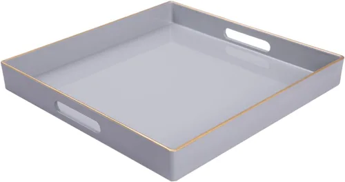 Vista 23 de MAONAME Juego de 2 bandejas decorativas rosadas, bandeja ovalada con asas